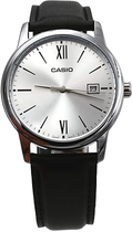 Наручные часы Casio MTP-V002L-7B3 UDF Серебристые с черным ремешком