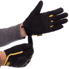 Рукавички тактичні, військові рукавички, багатоцільові рукавички Розмір XL Чорно-жовті BC-5629 - зображення 3