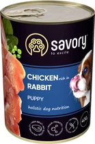 Влажный корм Savory для щенков с кроликом и курицей