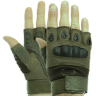Перчатки тактические военные-армейские OAKLEY беспалые с защитой костяшек, боевые, с открытыми пальцами XXL оливковый BC-4624 - изображение 1