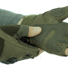 Перчатки тактические военные-армейские OAKLEY беспалые с защитой костяшек, боевые, с открытыми пальцами XXL оливковый BC-4624 - изображение 3