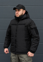 Куртка зимняя тактическая на молнии с капюшоном XS polk black - изображение 3