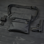 Тактическая кожаная сумка с кобурой, мужской мессенджер, барсетка - SW-728 черный слинг - изображение 7