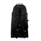 Тактический рюкзак трансформер на 40-60 литров черный с поясным ремнем - изображение 4