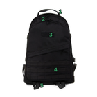 Походный тактический рюкзак с органайзером и поясным ремнем на 40 литров Черный - изображение 3