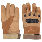 Тактические перчатки с закрытыми пальцами и усиленным протектором размер L хаки GLG2205 - изображение 3