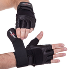 Рукавички тактичні шкіряні без пальців, військові рукавички, рукавички багатоцільові розмір L Чорні SB-161085 - зображення 4