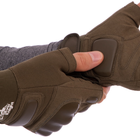Тактические перчатки с открытыми пальцами SILVER KNIGHT размер XL оливковые BC-7053 - изображение 3