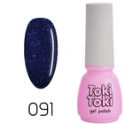 Гель-лак Toki Toki 091, 5 мл, темно-синий с блестками