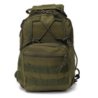 Універсальна тактична сумка рюкзак через плече, міська чоловіча повсякденна H&S Tactic Bag 600D. Зелена хакі - зображення 3