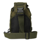 Універсальна тактична сумка рюкзак через плече, міська чоловіча повсякденна H&S Tactic Bag 600D. Зелена хакі - зображення 4