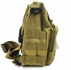 Универсальная тактическая сумка рюкзак через плечо, мужская городская повседневная H&S Tactic Bag 600D. Койот - изображение 6