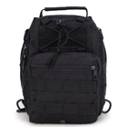Універсальна тактична сумка рюкзак через плече, міська чоловіча повсякденна H&S Tactic Bag 600D. Чорна - зображення 4