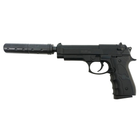 G052A Страйкбольний пістолет Galaxy Beretta 92 із глушником пластиковий - изображение 3