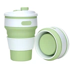 Складной силиконовый стакан Collapsible Coffe Cup 350 ml ( R 30043 ) Фисташковый