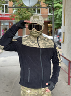 Кофта флисовая мужская военная тактическая с липучками под шевроны ВСУ (ЗСУ) Пиксель 8030 46 размер черная TR_1127 - изображение 5