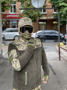 Кофта флисовая мужская военная тактическая с липучками под шевроны ВСУ (ЗСУ) Пиксель 8027 52 размер хаки TR_1127 - изображение 5