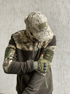 Кофта флисовая мужская военная тактическая с липучками под шевроны ВСУ (ЗСУ) Пиксель 8028 54 размер хаки TR_1127 - изображение 6