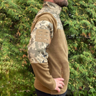Кофта флисовая мужская военная тактическая с липучками под шевроны ВСУ (ЗСУ) Пиксель 8154 48 размер койот TR_1127 - изображение 4