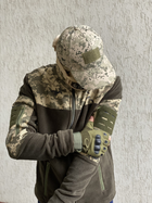 Кофта флисовая мужская военная тактическая с липучками под шевроны ВСУ (ЗСУ) Пиксель 8025 48 размер хаки TR_1127 - изображение 6