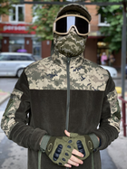Кофта флисовая мужская военная тактическая с липучками под шевроны ВСУ (ЗСУ) Пиксель 8025 48 размер хаки TR_1127 - изображение 8