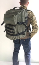 Рюкзак тактический военный крепление molle, цвет - олива (40л) - изображение 8