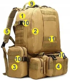 Тактичний рюкзак для виживання 4 в 1 50 л Олива - зображення 5