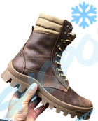 Берці зимові черевики тактичні чоловічі, туфлі тактичні чоловічі берці зимові, натуральна шкіра, розмір 41, Bounce ar. BЕ-ВА-1041, колір коричневий - зображення 1