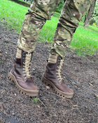 Берці зимові черевики тактичні чоловічі, туфлі тактичні чоловічі берці зимові, натуральна шкіра, розмір 41, Bounce ar. BЕ-ВА-1041, колір коричневий - зображення 4