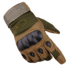 Перчатки тактические Закрытые с усиленным протектором OAKLEY, оливковые M - изображение 1