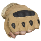 Тактичні рукавички з відкритими пальцями посилений протектор OAKLEY пісочні XL - зображення 4