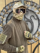 Кофта флисовая мужская военная тактическая с липучками под шевроны ВСУ (ЗСУ) 8049 48 размер хаки (SKU_4403159) - изображение 7