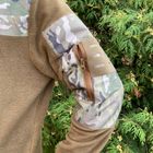 Кофта флисовая мужская военная тактическая с липучками под шевроны ВСУ (ЗСУ) Мультикам 8164 56 размер койот (SKU_4413316) - изображение 7