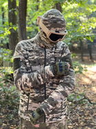 Кофта флисовая мужская военная тактическая с липучками под шевроны ВСУ (ЗСУ) Пиксель 8714 56 размер хаки (SKU_4431801) - изображение 3