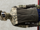 Кофта флисовая мужская военная тактическая с липучками под шевроны ВСУ (ЗСУ) Пиксель 8028 54 размер хаки (SKU_4403138) - изображение 9