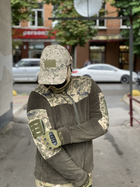 Кофта флисовая мужская военная тактическая с липучками под шевроны ВСУ (ЗСУ) Пиксель 8025 48 размер хаки (SKU_4403135) - изображение 3