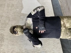 Кофта флисовая мужская военная тактическая с липучками под шевроны ВСУ (ЗСУ) Мультикам 8046 54 размер черная (SKU_4403156) - изображение 3