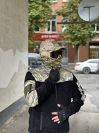Кофта флисовая мужская военная тактическая с липучками под шевроны ВСУ (ЗСУ) Мультикам 8046 54 размер черная (SKU_4403156) - изображение 6