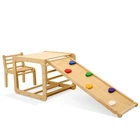 Детский игровой комплекс Baby Sport SB Кубик с горкой 106 см столиком и стульчиком Коричневый (Кубик-горка)