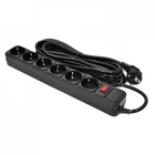 Сітковий фільтр живлення Patron 5.0 m, 3*1.5mm2 (SP-1655) 6 розеток BLACK (EXT-PN-SP-1665) (154482)