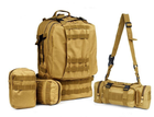 Рюкзак тактический с подсумками B08 койот, 55 л - изображение 5