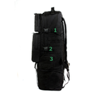Тактический туристический крепкий рюкзак трансформер 5.15.b на 40-60 литров черный. - изображение 3
