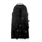 Тактический туристический крепкий рюкзак трансформер 5.15.b на 40-60 литров черный. - изображение 4