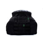 Тактический туристический крепкий рюкзак трансформер 5.15.b на 40-60 литров черный. - изображение 5