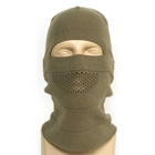 Теплая тактическая зимняя армейская трикотажная шапка балаклава для армии зсу Хаки - изображение 1