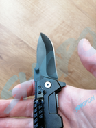 Нож тактический, складной нож карманный для рыблки, охоты, Bounce RZ-9316, черный - изображение 4