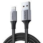 Кабель зарядный UGREEN USB-A to Lightning для iPhone iPad с оплеткой 2 м Black (US199)