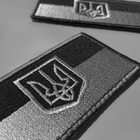 Набор шевронов 3 шт на липучке Герб и два флага Украины олива/чорний - изображение 10