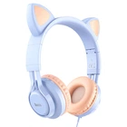 Накладные наушники Hoco W36 Cat ear (3.5mm/1.2m) Dream Blue