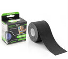 Кінезіо Тейп Kinesiology Tape 5см х 5м черний індивідуальна упаковка - зображення 1